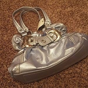 Kathy Van Zeeland Metallic Silver Purse